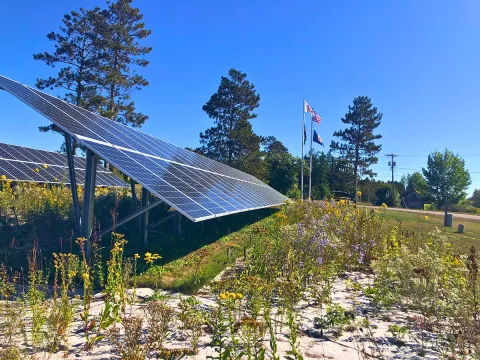 solar panel in field