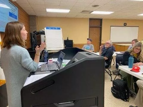 Nadya presenting to a group