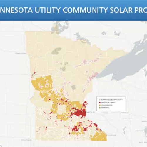 Map of community solar programs in Minnesota