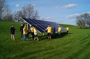 Plaid Pillagers Robotics Team with solar array