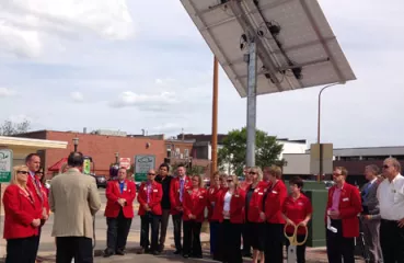 Charging station ribbon cutting event